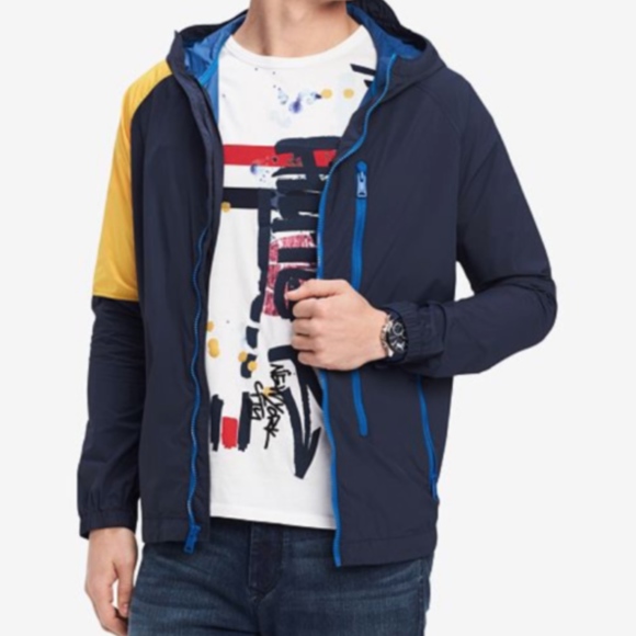 Tommy Hilfiger, Men's Union Color blocked Hooded - Picture 1 of 3